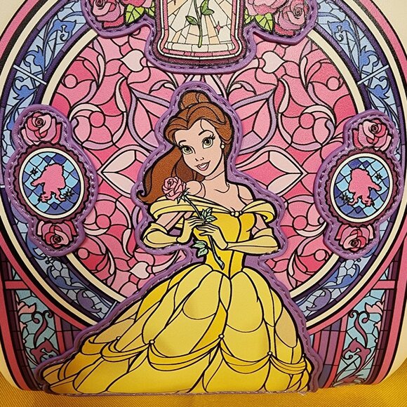 Loungefly Disney Beauty and the Beast Belle Stained Glass Portrait Mini Backpack main image 11